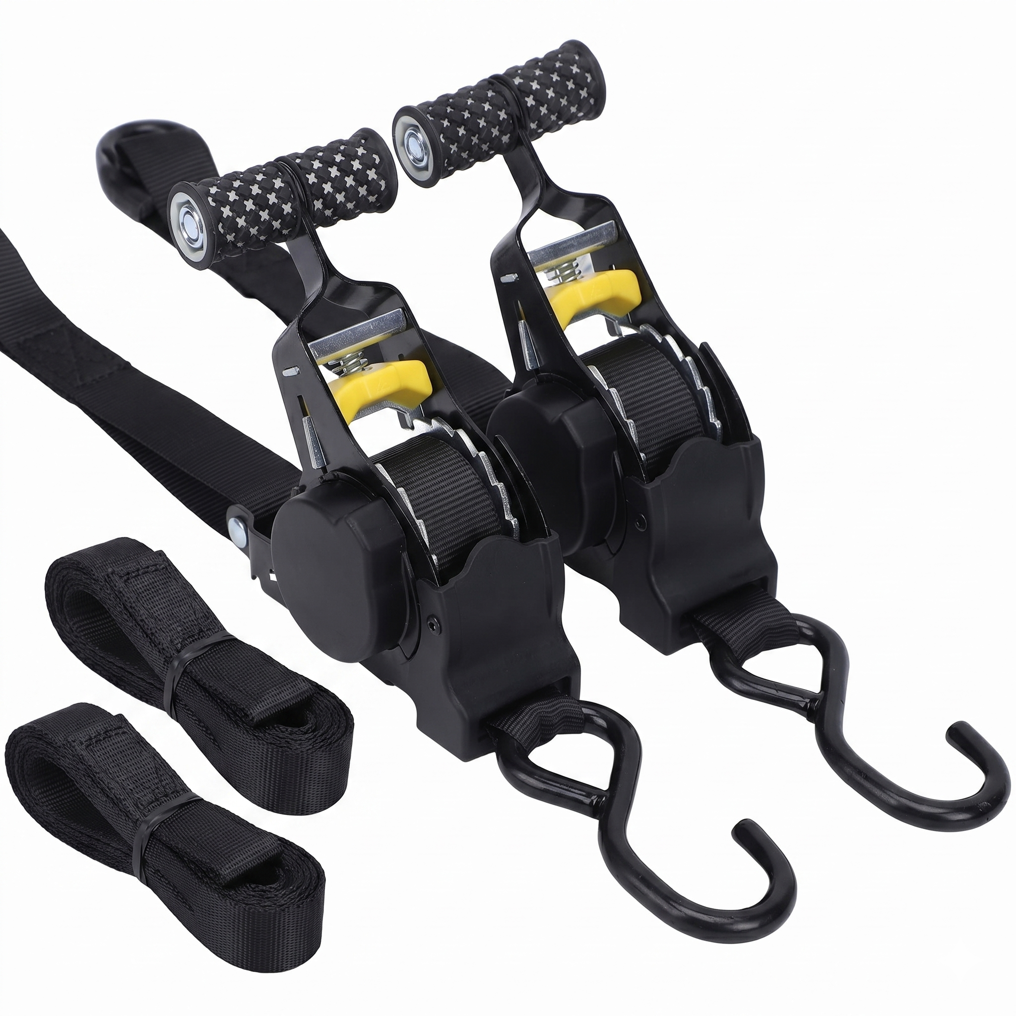 Durable Auto Rewind Tie Down Straps Heavy Duty 1500lbs Breaking Strength… product