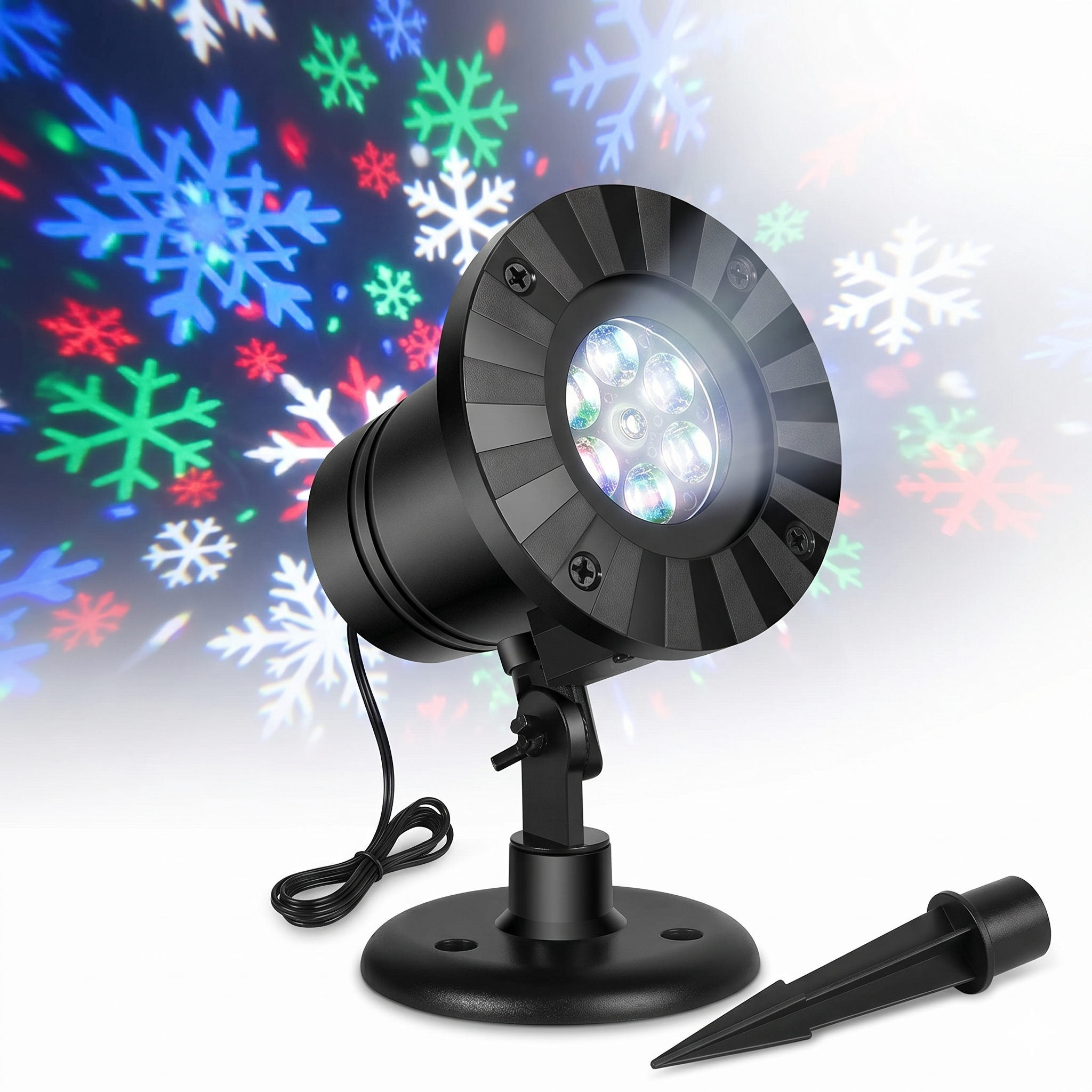 Outdoor Indoor Snowflake Projector Lights LED Moving Colorful Snowflake… product