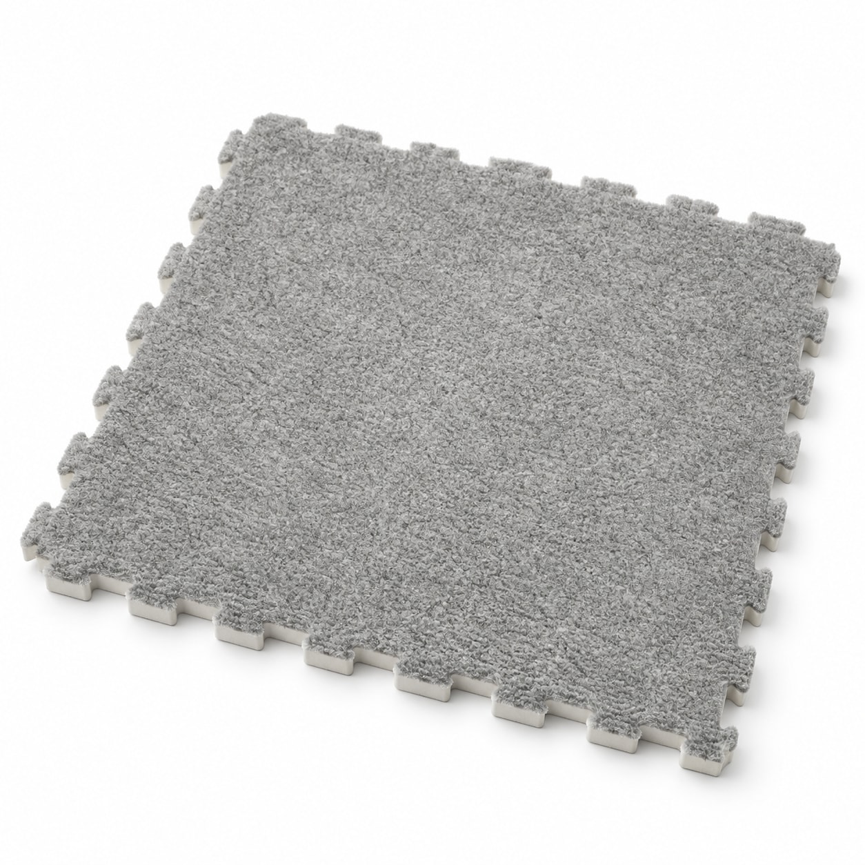 Gray Interlocking Floor Mat Tile with Soft Textile Surface product