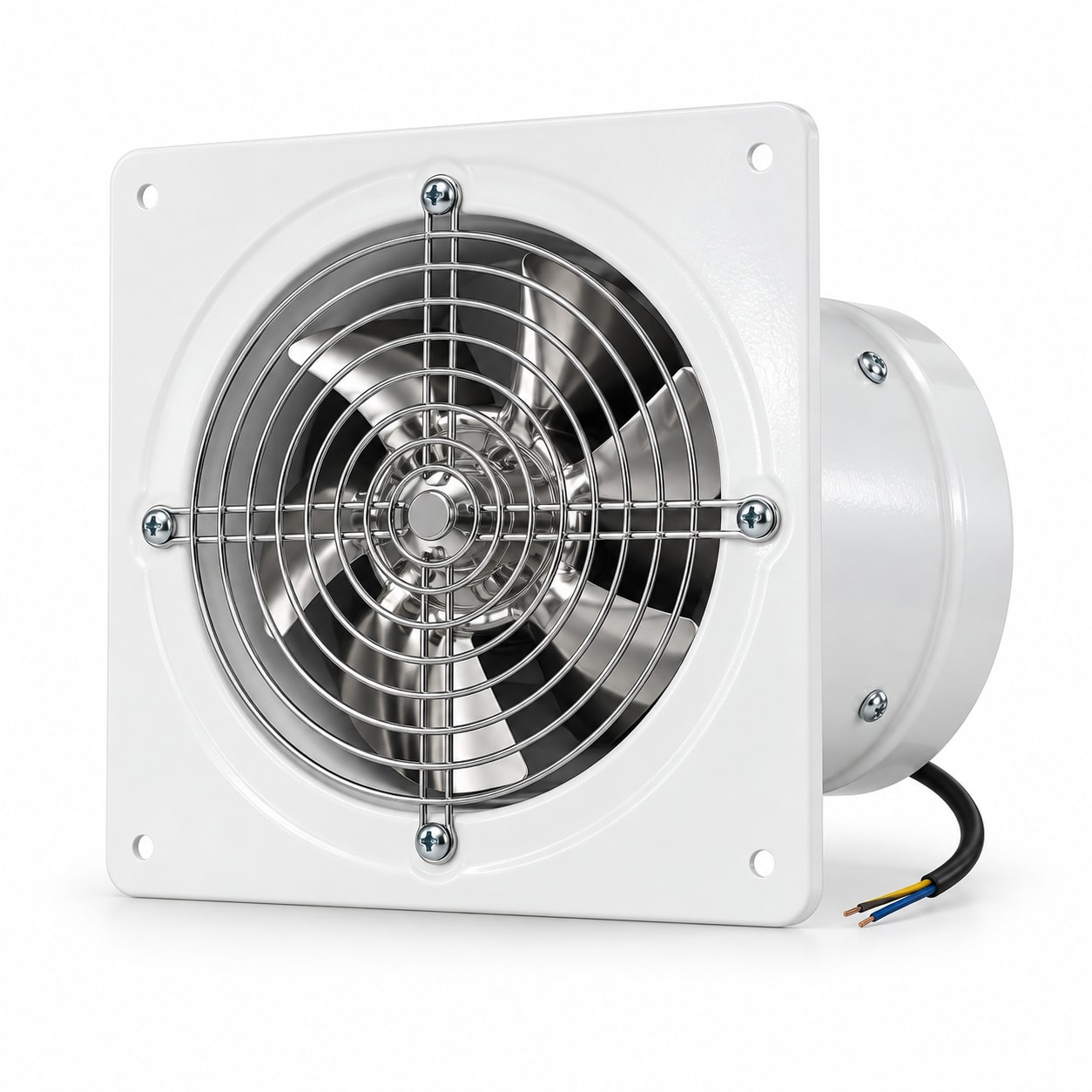 White Square Ventilation Fan with Metal Grille product