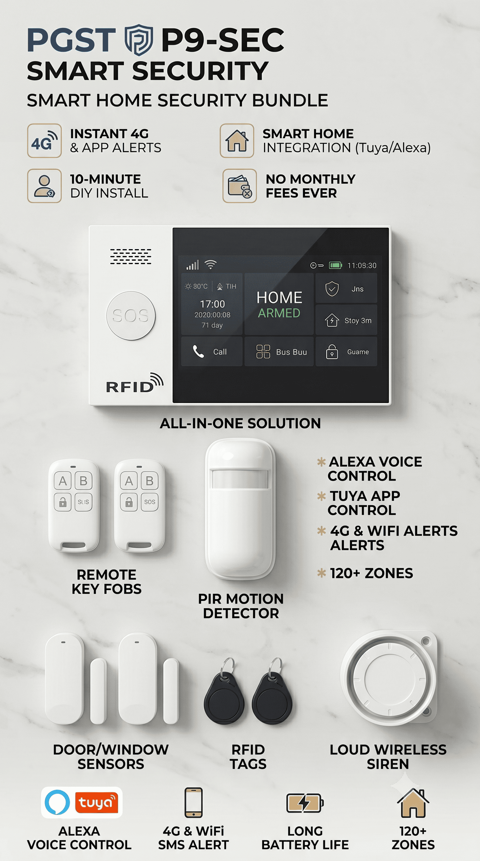 PGST P9-SEC Smart Home Security Bundle